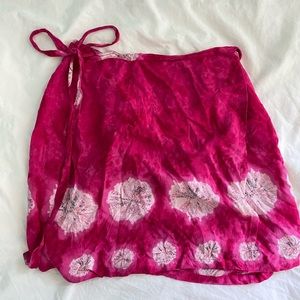 Pink mini wrap skirt